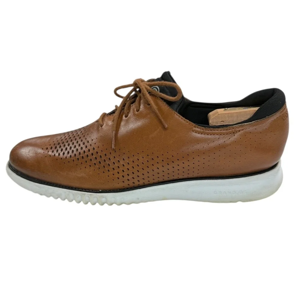 Cole Haan Men's 2.ZERØGRAND Laser Wingtip Oxfords size 12 brown/tan